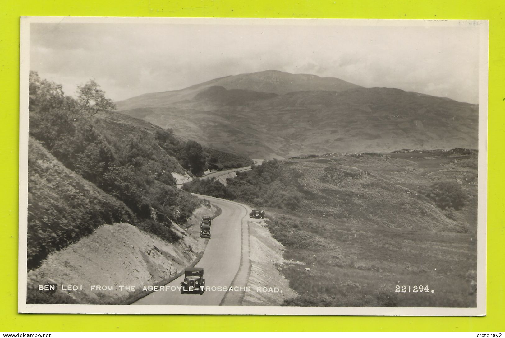 Ecosse Vers Sterling N°221294 Ben Ledi From The Aberfoyle Trossachs Road VOIR ZOOM Voitures Marque ? Et VOIR DOS - Stirlingshire