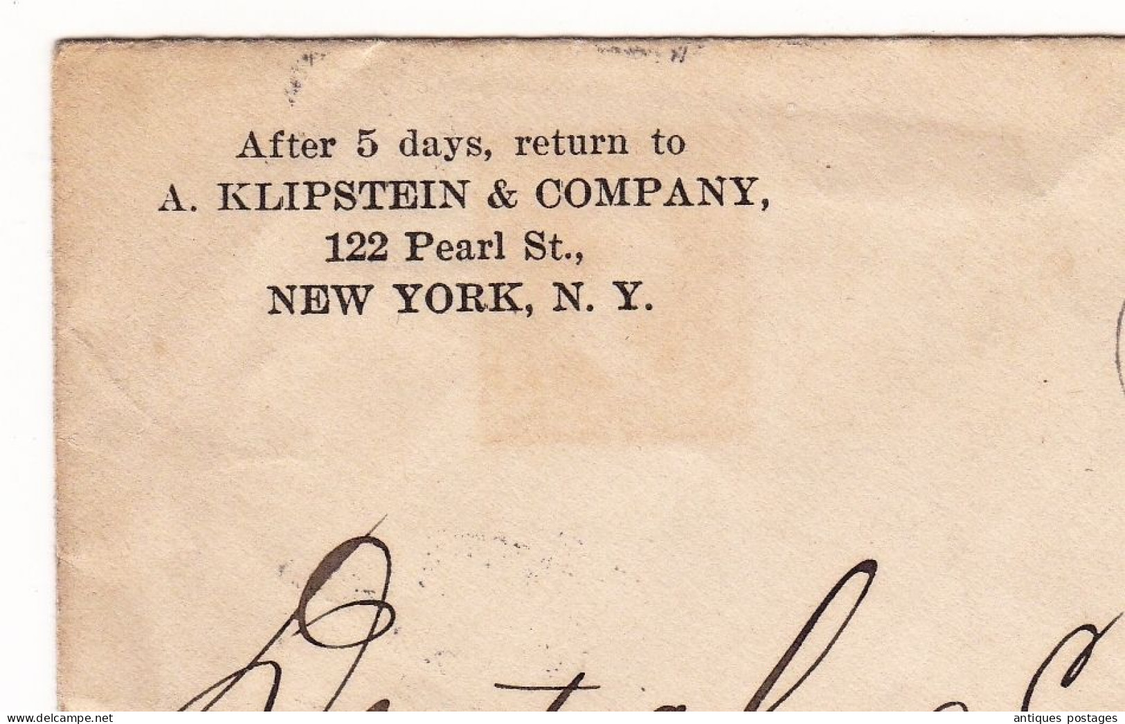 Lettre 1902 New York Klipstein & Compagny 122 Pearl Street Bernburg Germany Deutschland Deutsche Solvay Werke - 1901-20