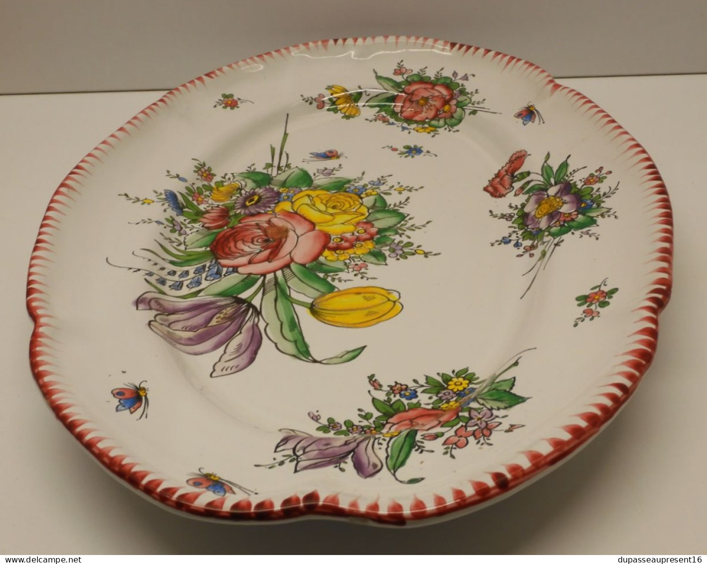 -GRAND PLAT Forme Ovale FAÏENCERIE D'ART D'ANGOULEME LE RENOLEAU COLLECTION   E