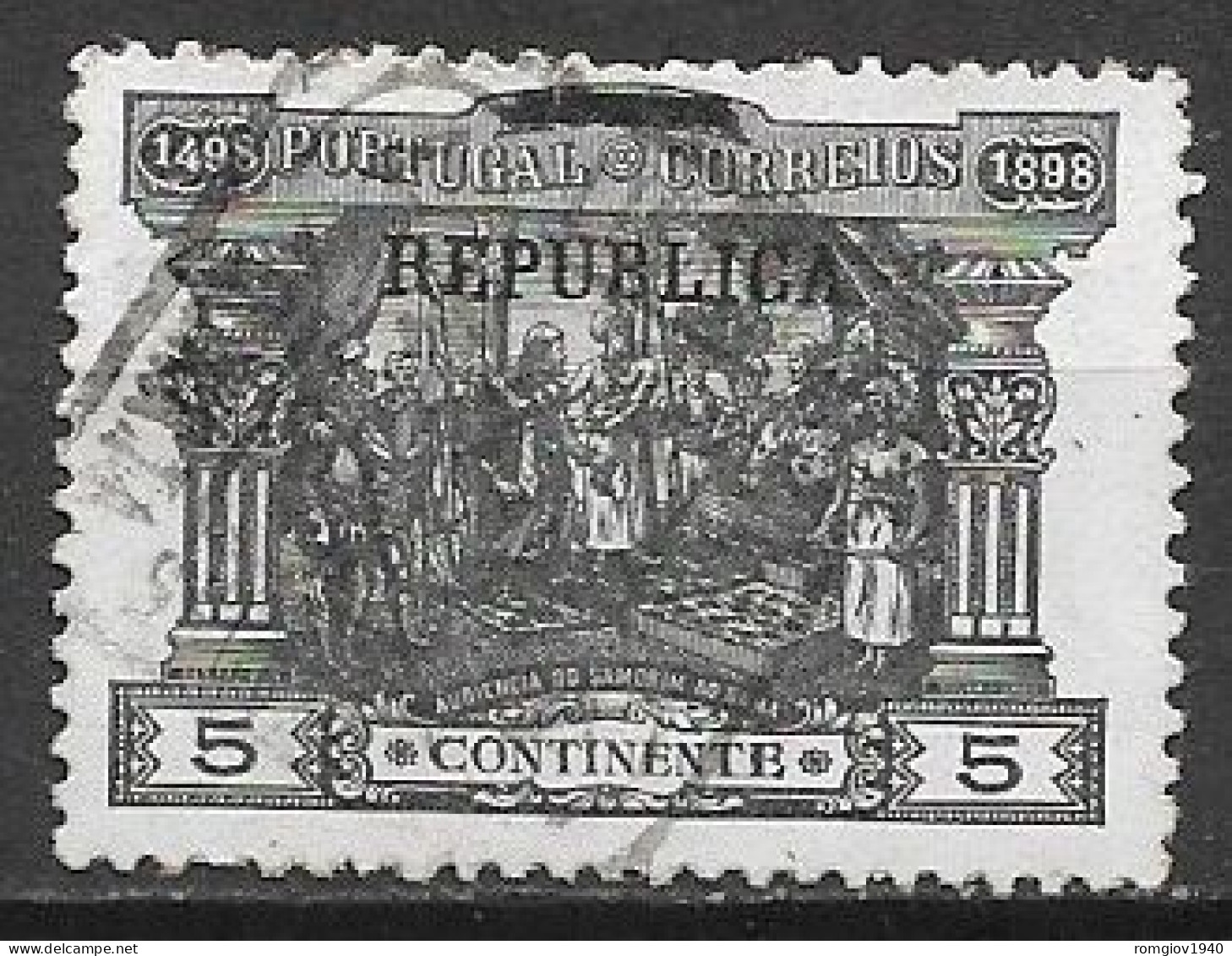 PORTOGALLO  1911  FRANCOBOLLI DELLA SERIE VASCO DE GAMA SOPRASTAMPATI UNIF. 183 USATO VF - Used Stamps