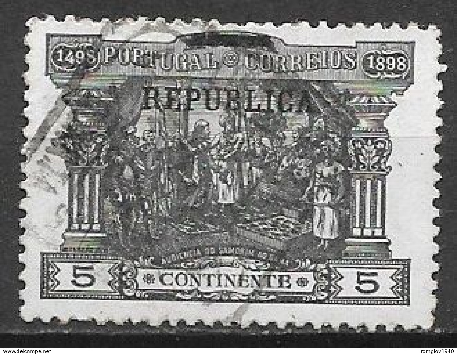 PORTOGALLO  1911  FRANCOBOLLI DELLA SERIE VASCO DE GAMA SOPRASTAMPATI UNIF. 183 USATO VF - Usati