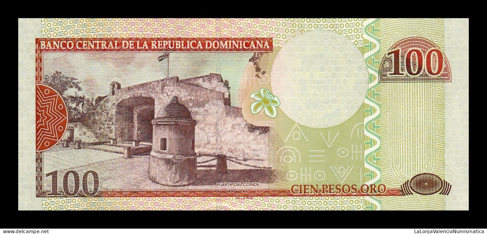 República Dominicana 100 Pesos Oro 2003 Pick 171c Low Serial 973 Sc Unc - Dominicaine