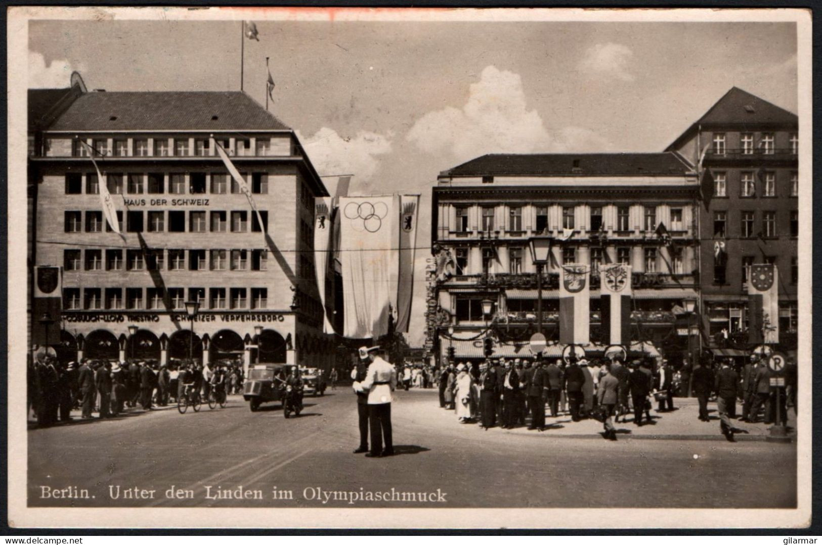 OLYMPIC GAMES - GERMANY BERLIN 1937 - GRUNE WOCHE 1937 - POSTCARD: UNTER DER LINDEN IM OLYMPIASCHMUCK - G - Sommer 1936: Berlin