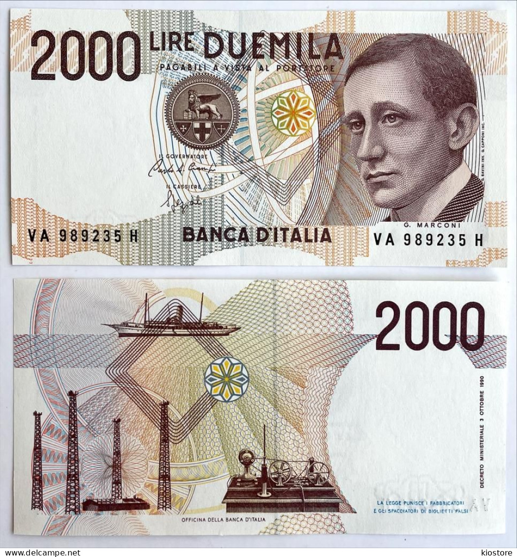 Italy 2.000 2000 Lire 1990 P#115 UNC - 2.000 Lire