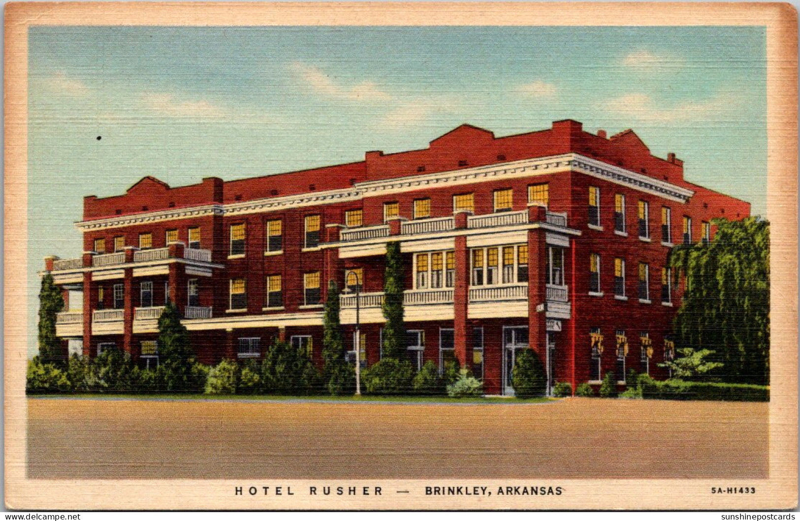 Arkansas Brinkley Hotel Rusher 1950 Curteich - Other & Unclassified