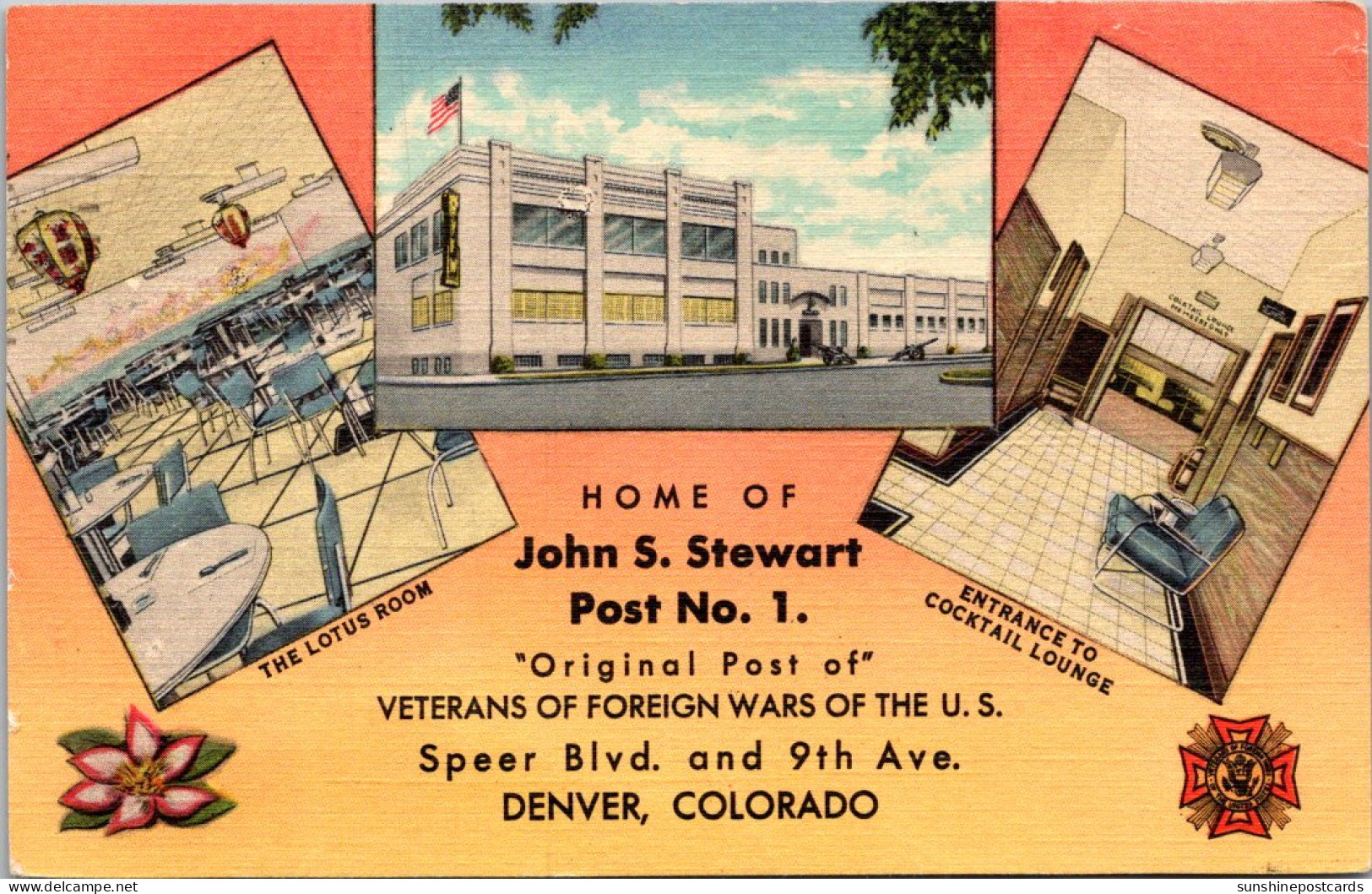 Colorado Denver Veterans Of Foreign Wars John S Stewart Post No 1 1952 Curteich - Denver