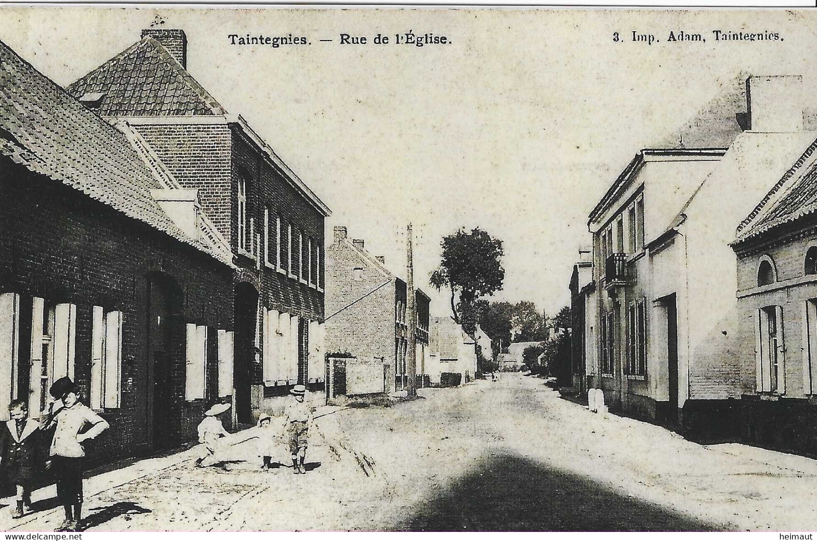 Rumes - Taintegnies - PHOTO D'une Ancienne Carte Postale - Rue De L'Eglise - Rumes