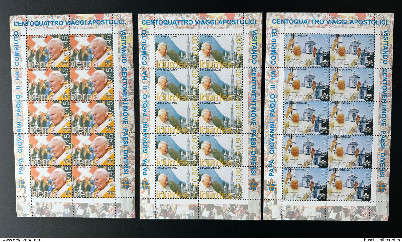 Vatican Vatikan 2005 Mi. 1530 - 1532 Sheetlets Pape Jean-Paul II Papst Johannes Paul Pope John Paul Lourdes - Pausen