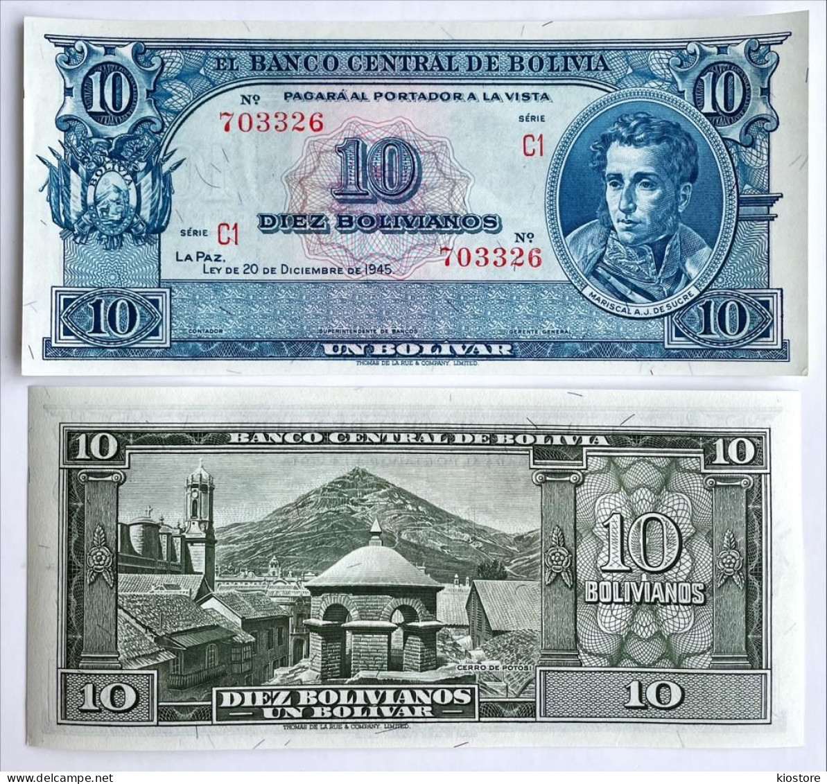 Bolivia 10 Bolivianos 1945 P#139 UNC - Bolivie