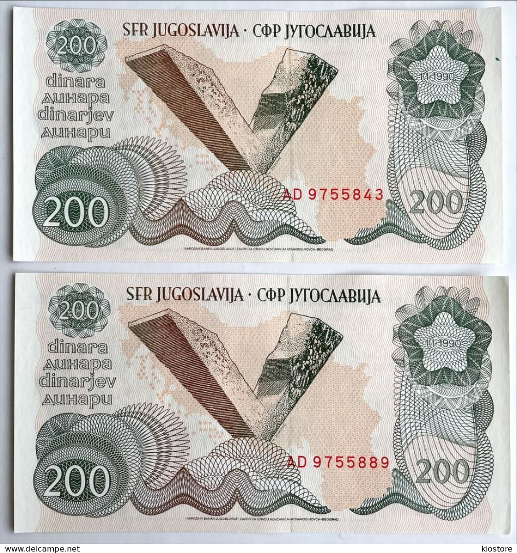 Yugoslavia 200 Dinara 1990 P#102 UNC - Yougoslavie