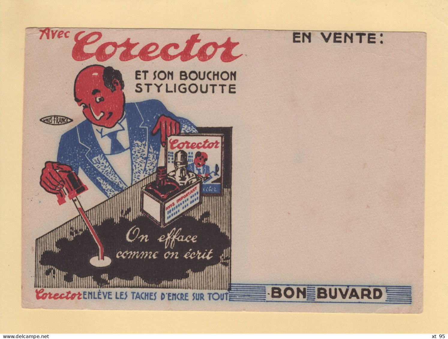 Buvard - Corector - Bouchon Styligoutte - Ecriture Encre - C