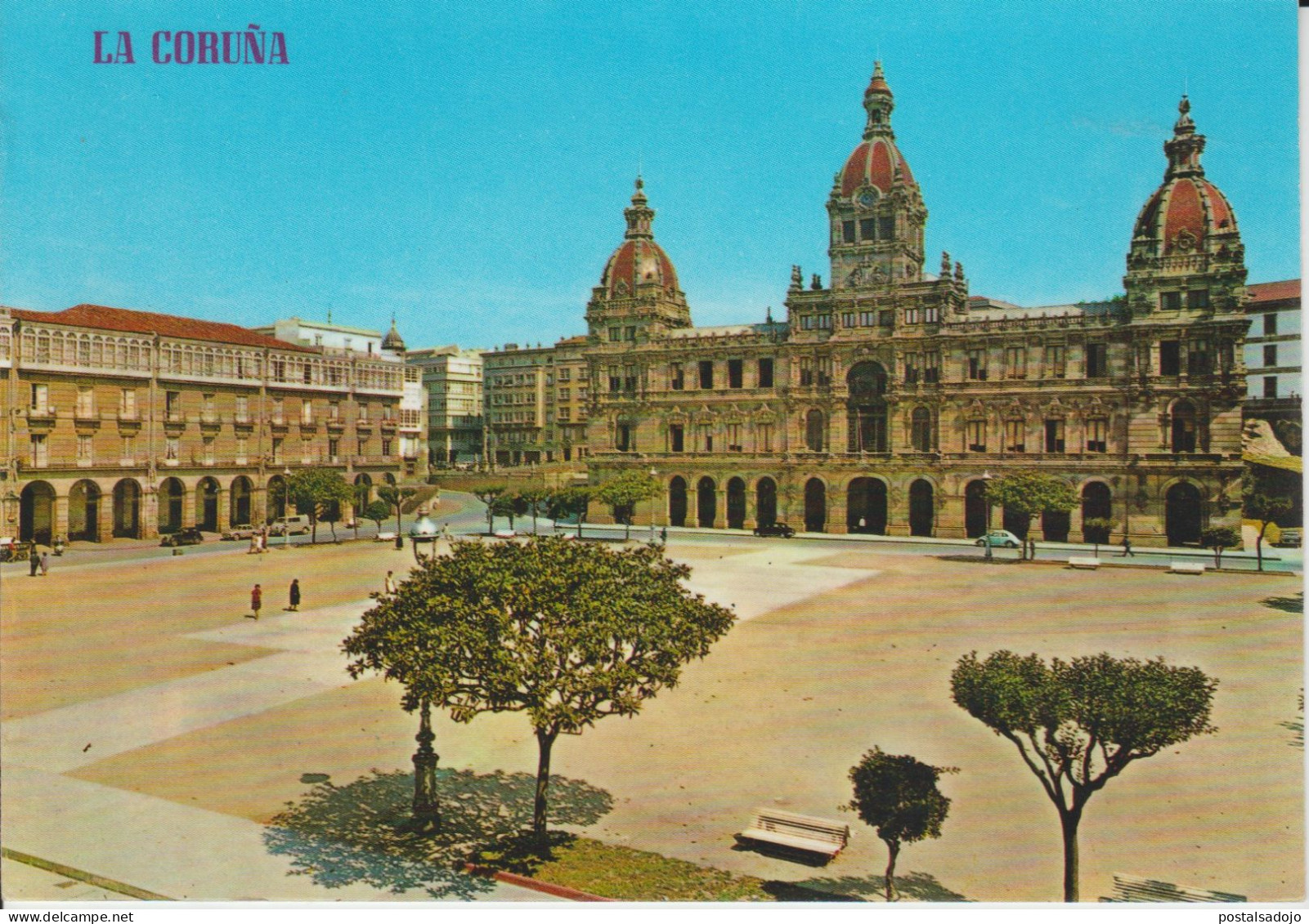 (X80) LA CORUÑA. PLAZA DE MARIA PITAY Y AYUNTAMIENTO ... UNUSED - La Coruña