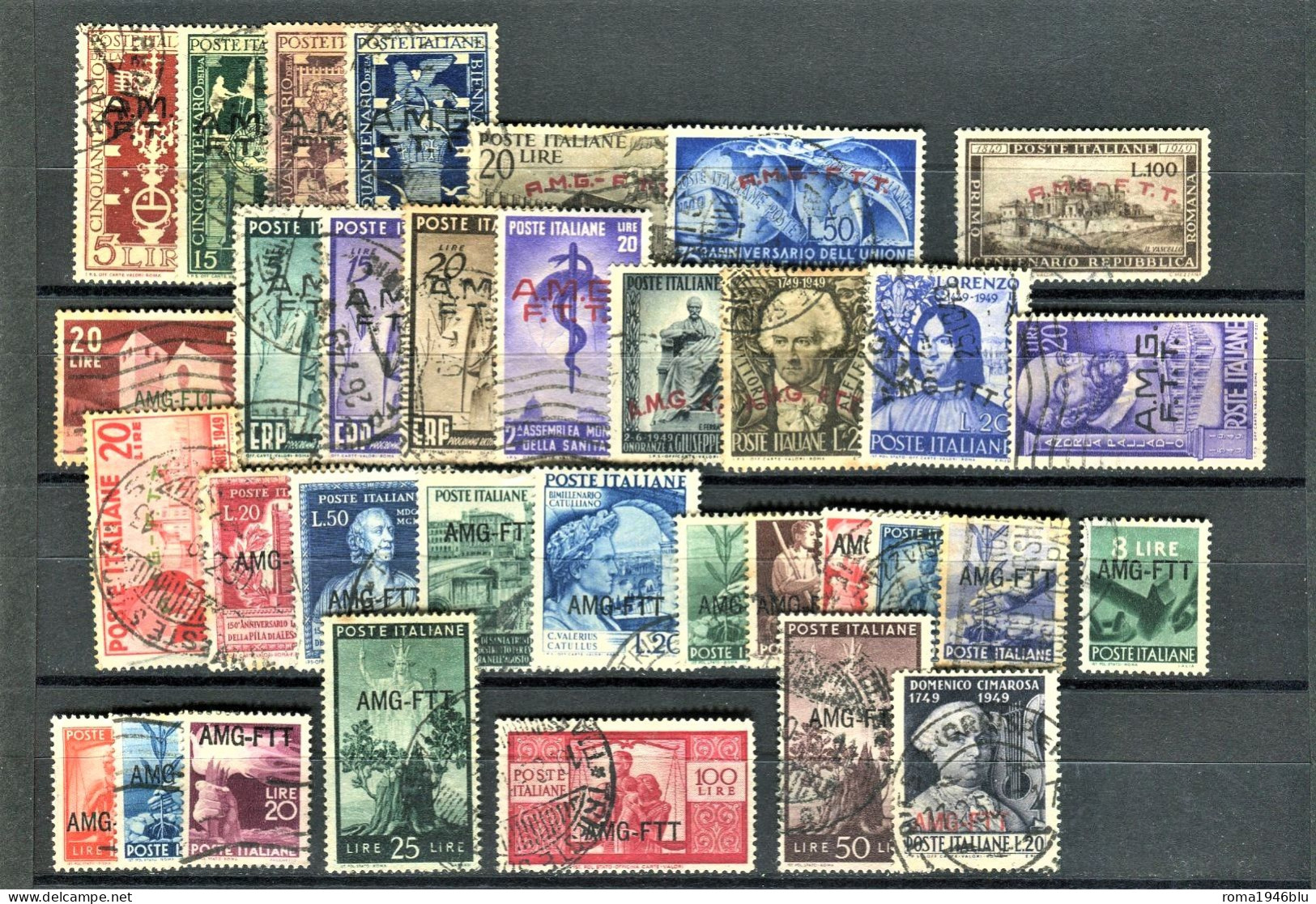 TRIESTE A 1949 ANNATA CPL. 34 V. USATA TOTALE CAT. 571,00 - Usati