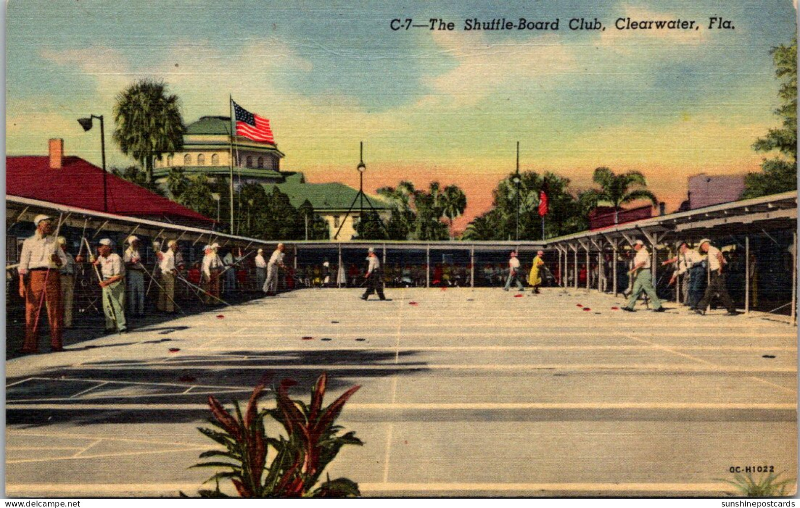 Florida Clearwater The Shuffleboard Club Curteich - Clearwater