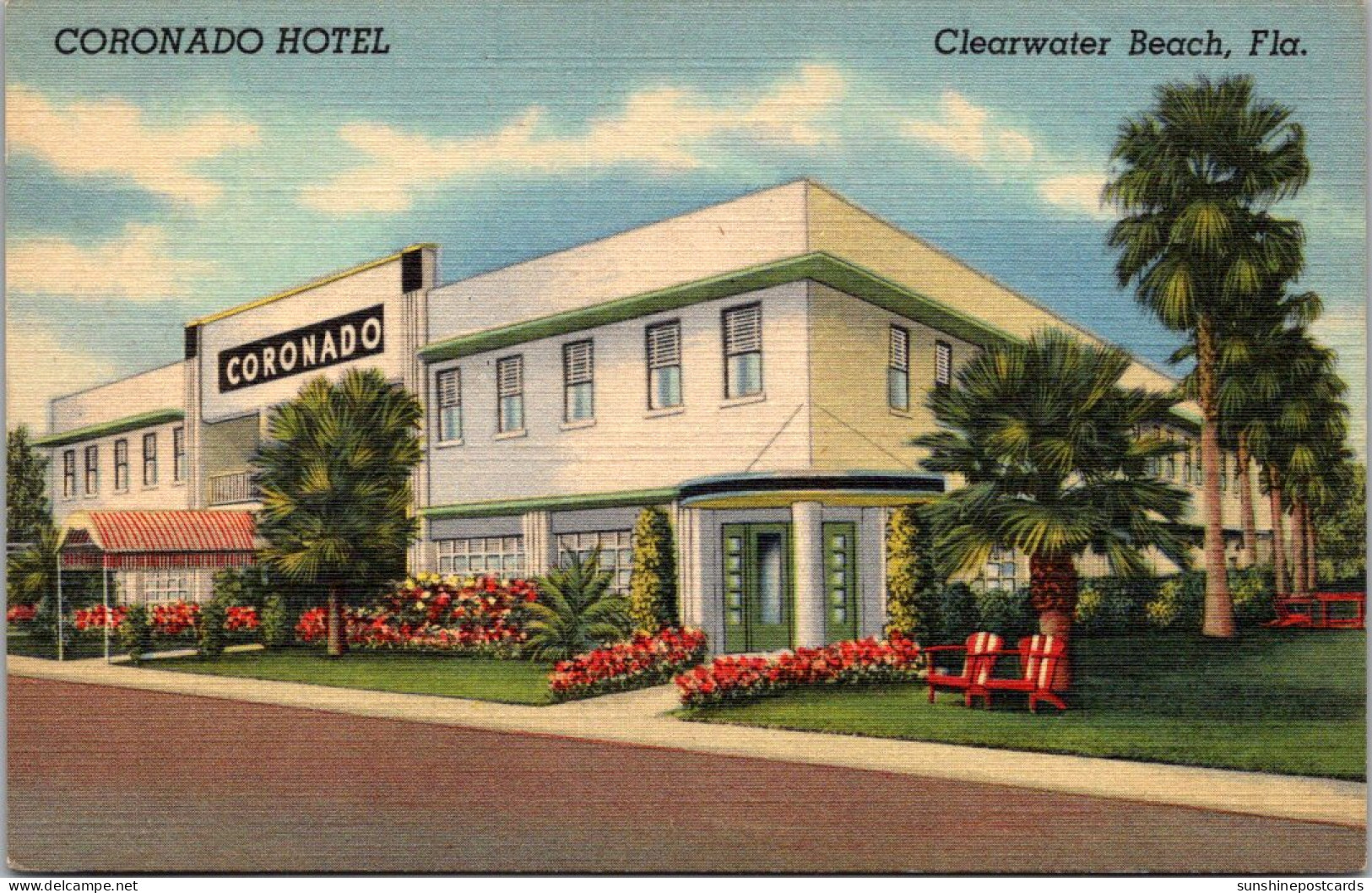 Florida Clearwater Beach The Cornado Hotel Curteich - Clearwater