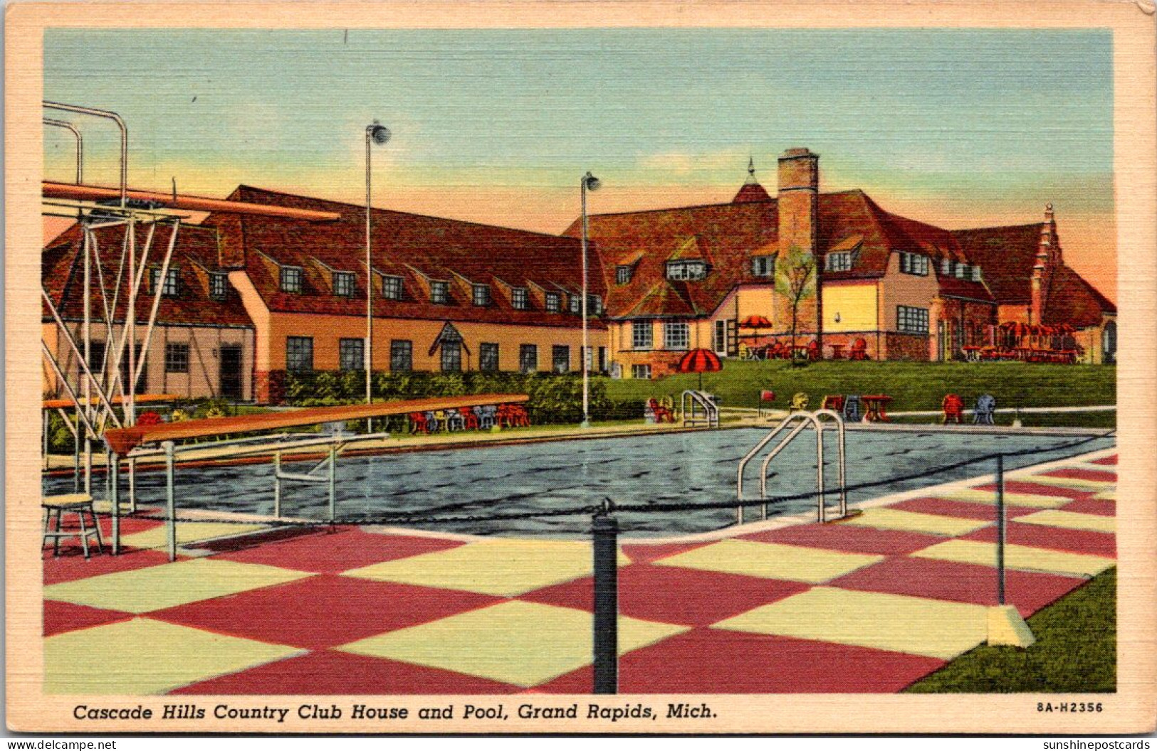 Michigan Grand Rapids Cascade Hills Country Club And Swimming Pool Curteich - Grand Rapids