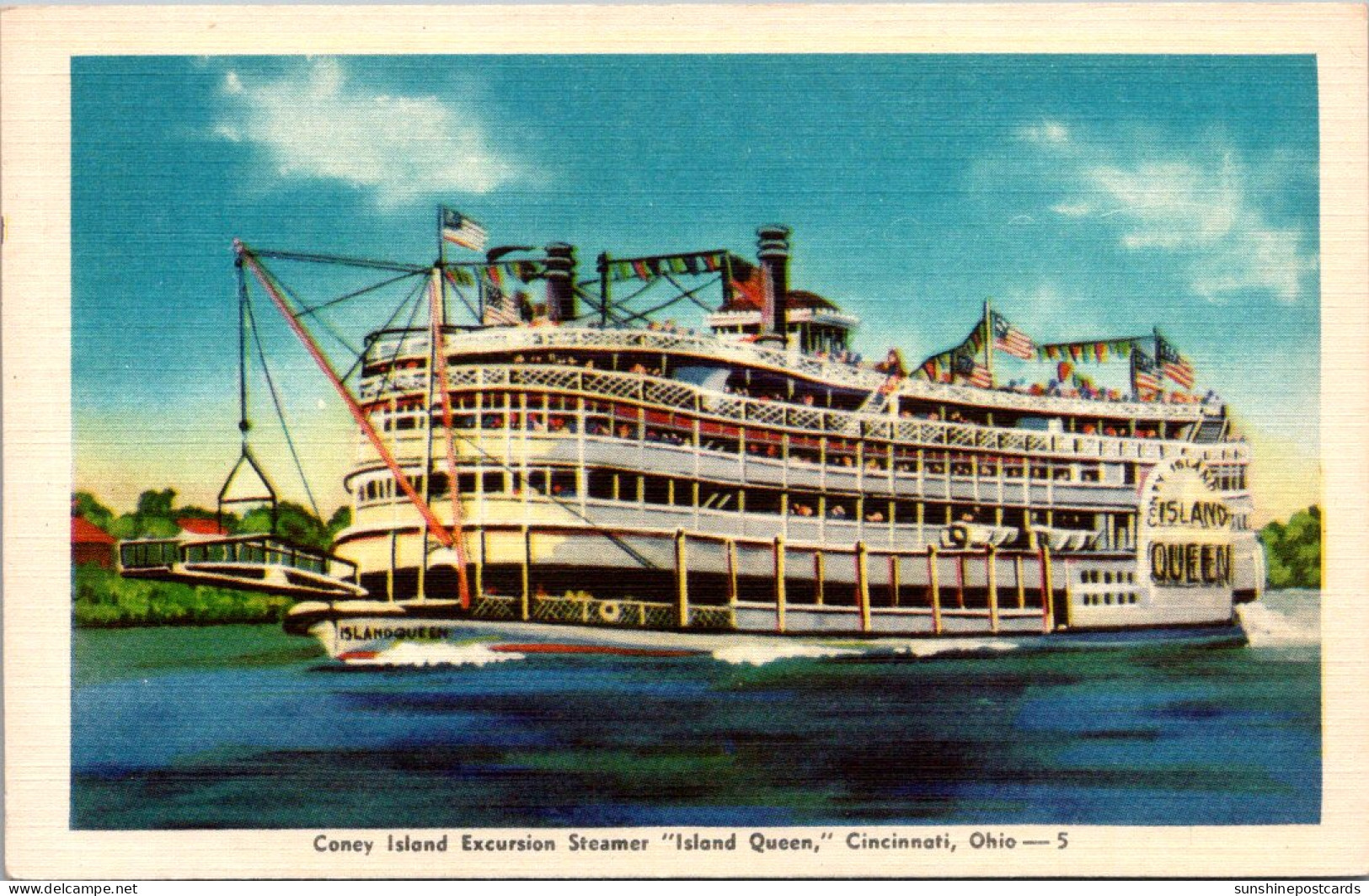 Ohio Cincinnatio Coney Island Excursion Steamer "Island Queen" Dexter Press - Cincinnati