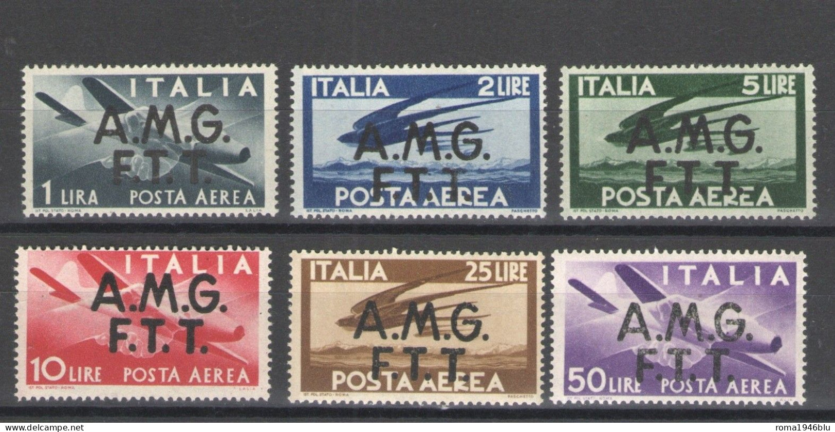 TRIESTE A 1947 POSTA AEREA DEMOCRATICA SERIE CPL. ** MNH QUALITA' BOLAFFI - Luftpost