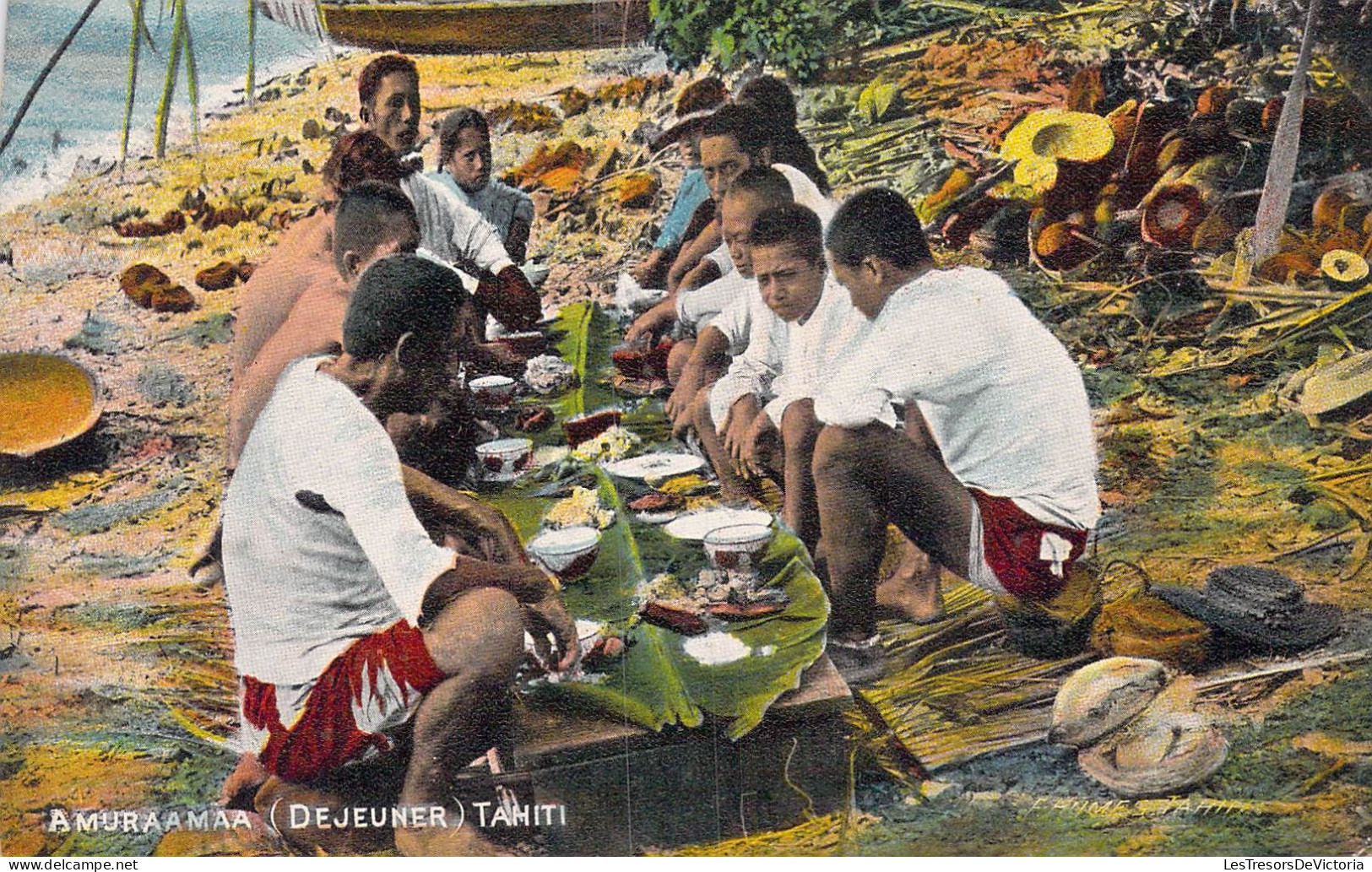 FRANCE - Polynésie Française - Tahiti - Amuraamaa - Déjeuner - Carte Postale Ancienne - Polynésie Française
