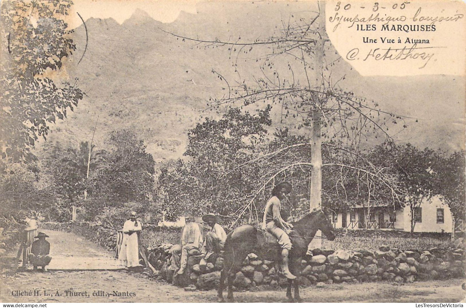 FRANCE - Polynésie Française - Iles Marquises - Une Vue à Atuana - Carte Postale Ancienne - Polynésie Française