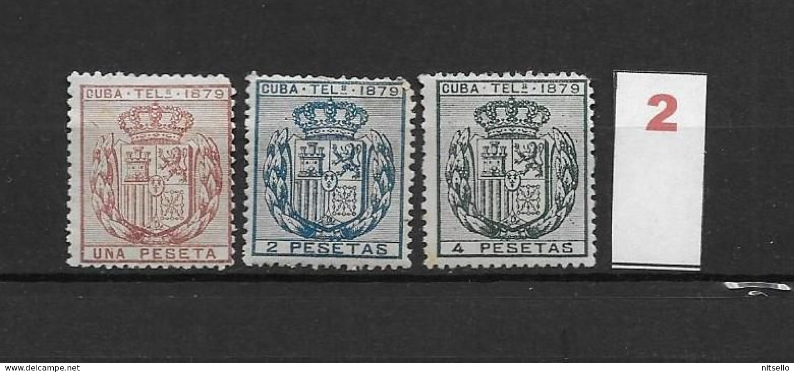 LOTE 2173B  /// (C060) CUBA TELEG.1879  EDIFIL Nº:46/49 **MNH/*MH CATALOG/COTE: 36€  ¡¡¡  LIQUIDATION - JE LIQUIDE !!! - Cuba (1874-1898)