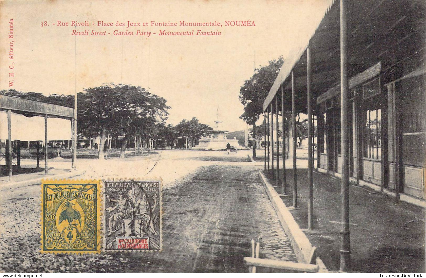 FRANCE - Nouvelle Calédonie - Nouméa - Rue Rivoli - Place Des Jeux Et Fontaine Monumentale - Carte Postale Ancienne - Nouvelle Calédonie