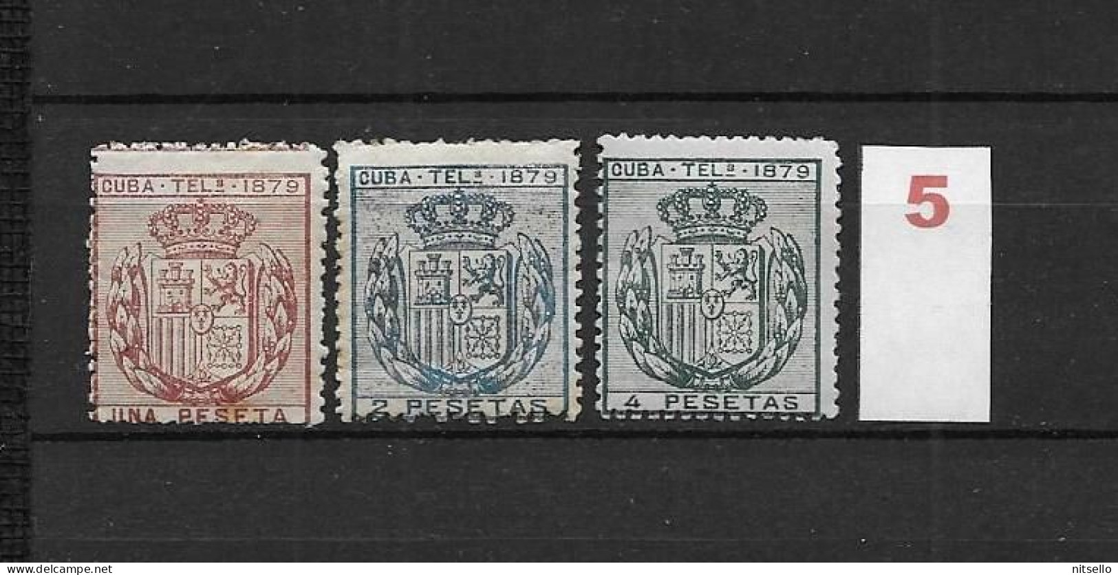 LOTE 2173B  /// (C060) CUBA TELEG.1879  EDIFIL Nº:46/49 **MNH/*MH CATALOG/COTE: 36€  ¡¡¡  LIQUIDATION - JE LIQUIDE !!! - Kuba (1874-1898)