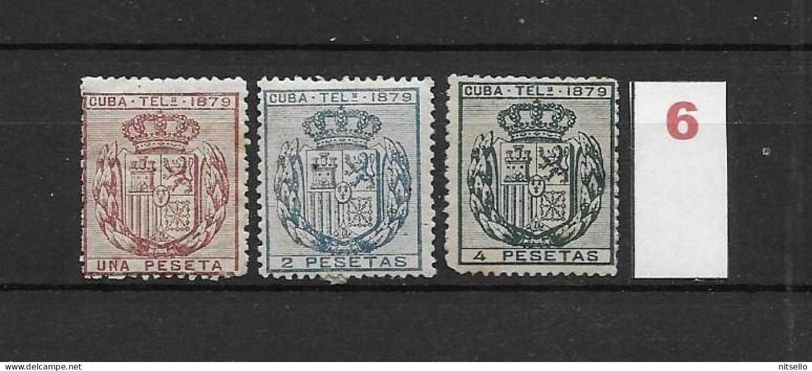 LOTE 2173B  /// (C060) CUBA TELEG.1879  EDIFIL Nº:46/49 **MNH/*MH CATALOG/COTE: 36€  ¡¡¡  LIQUIDATION - JE LIQUIDE !!! - Kuba (1874-1898)