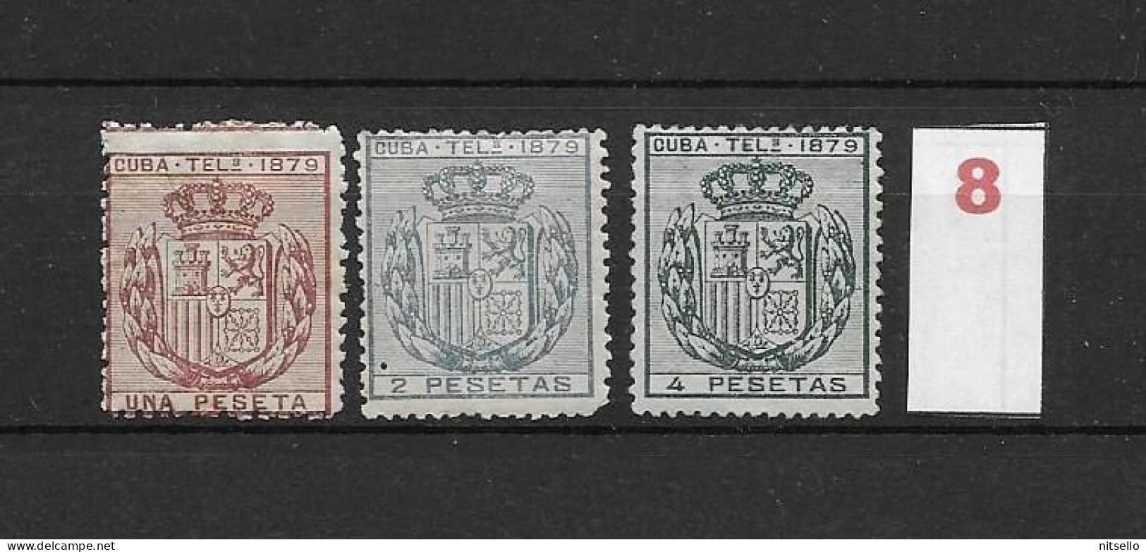 LOTE 2173B  /// (C060) CUBA TELEG.1879  EDIFIL Nº:46/49 **MNH/*MH CATALOG/COTE: 36€  ¡¡¡  LIQUIDATION - JE LIQUIDE !!! - Cuba (1874-1898)