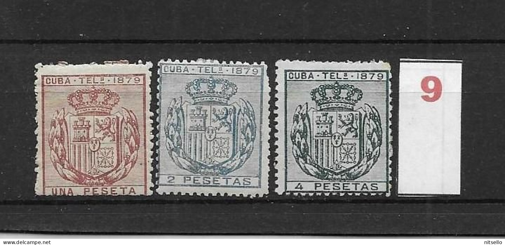 LOTE 2173B  /// (C060) CUBA TELEG.1879  EDIFIL Nº:46/49 **MNH/*MH CATALOG/COTE: 36€  ¡¡¡  LIQUIDATION - JE LIQUIDE !!! - Cuba (1874-1898)