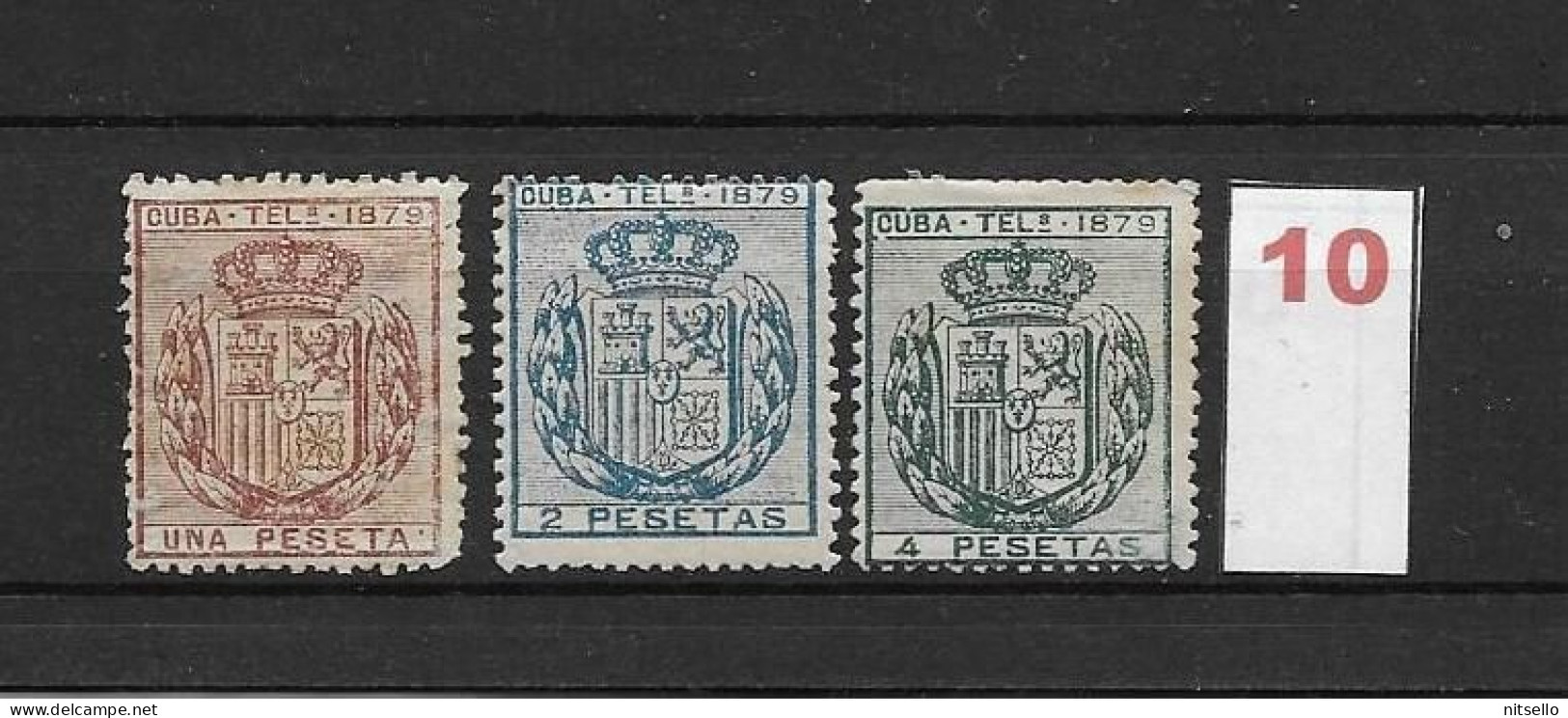 LOTE 2173B  /// (C060) CUBA TELEG.1879  EDIFIL Nº:46/49 **MNH/*MH CATALOG/COTE: 36€  ¡¡¡  LIQUIDATION - JE LIQUIDE !!! - Kuba (1874-1898)