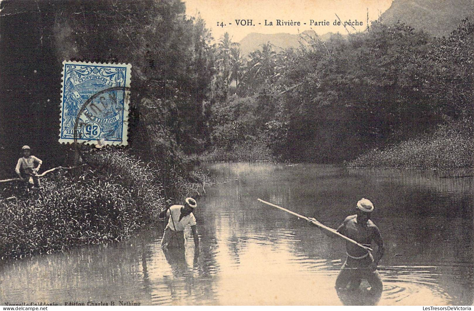 FRANCE - Nouvelle Calédonie - Voh - La Rivière - Partie De Pêche - Carte Postale Ancienne - Nouvelle Calédonie