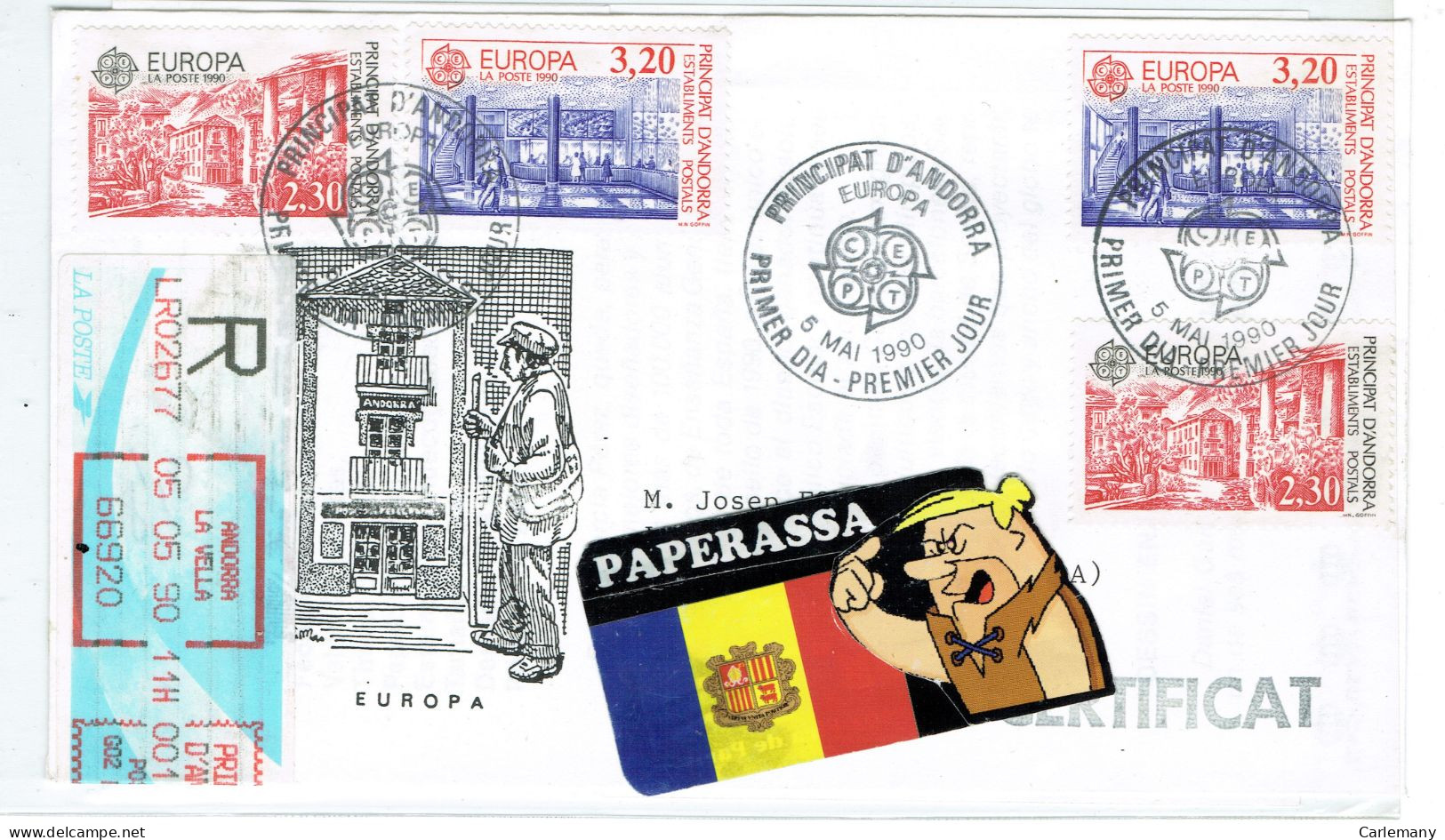 FDC ANDORRE (fdcc)   CHANGE BUREAU 1990 RARE - Storia Postale