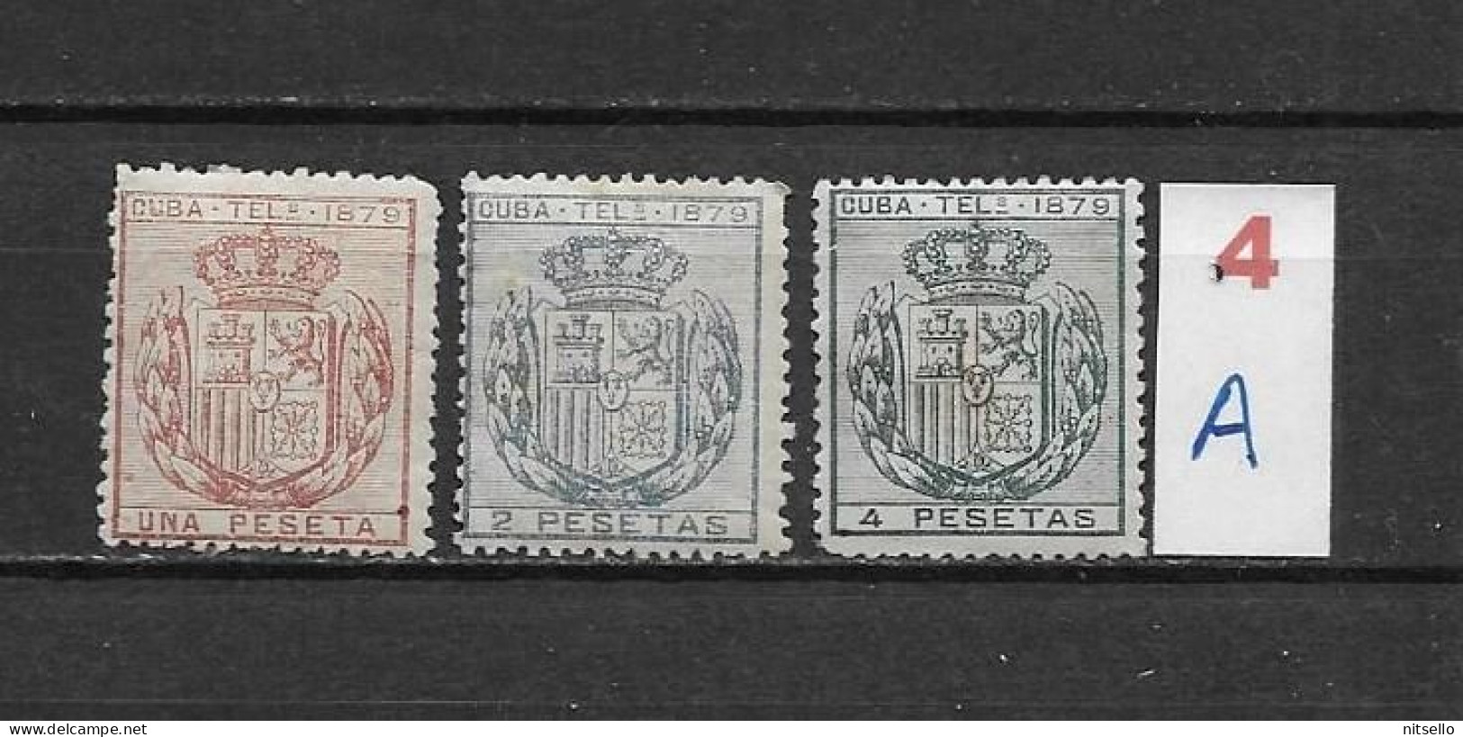 LOTE 2173B  /// (C060) CUBA TELEG.1879  EDIFIL Nº:46/49 NSG CATALOG/COTE: 36€  ¡¡¡  LIQUIDATION - JE LIQUIDE !!! - Kuba (1874-1898)