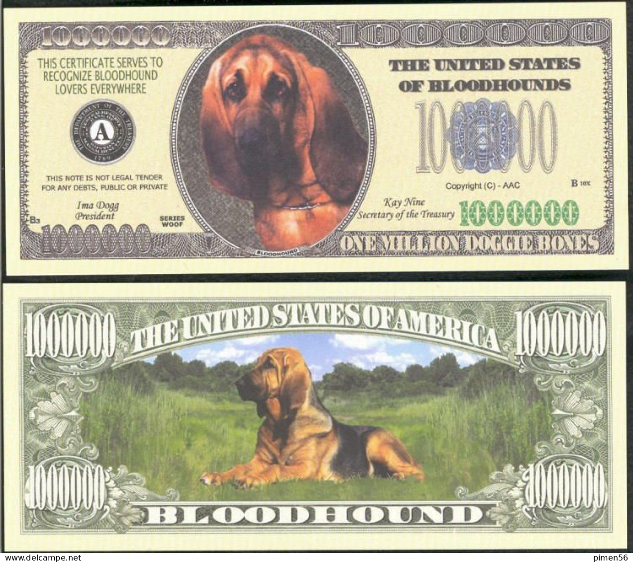 !!! USA - FANTASY NOTE -  BLOODHOUND , 2006 - UNC / SERIES  WOOF - Autres & Non Classés