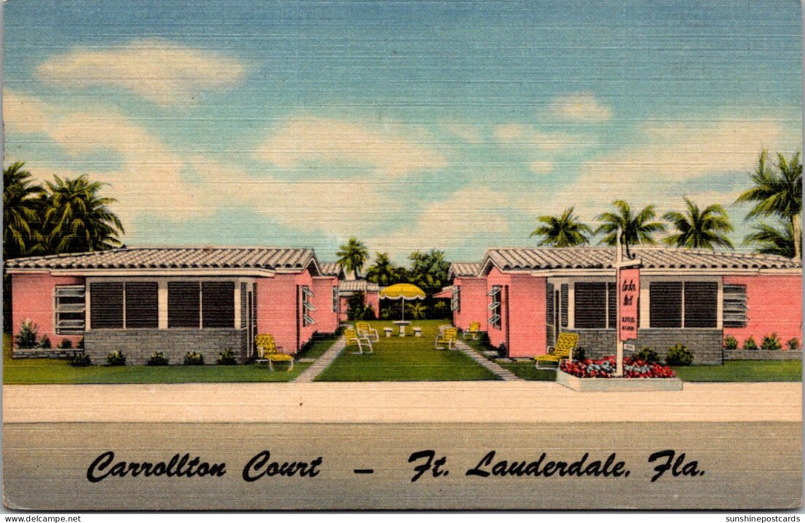 Florida Fort Lauderdale Carrolton Court Curteich - Fort Lauderdale