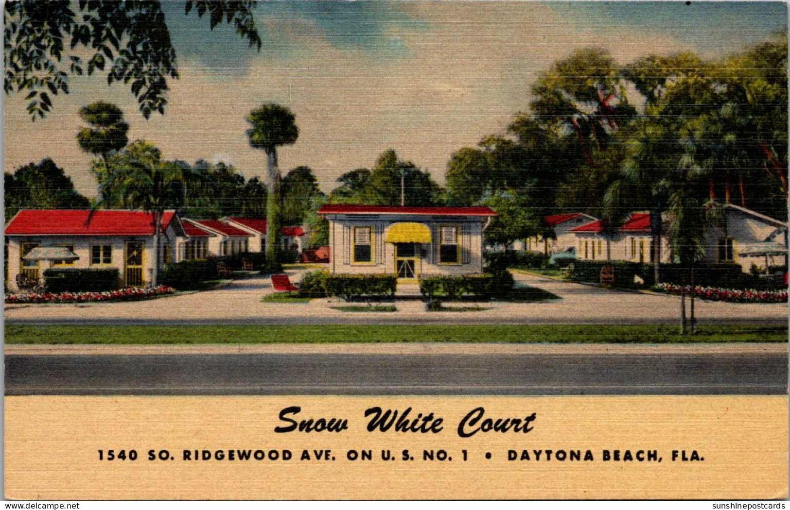 Florida Daytona Beach Snow White Court Curteich - Daytona