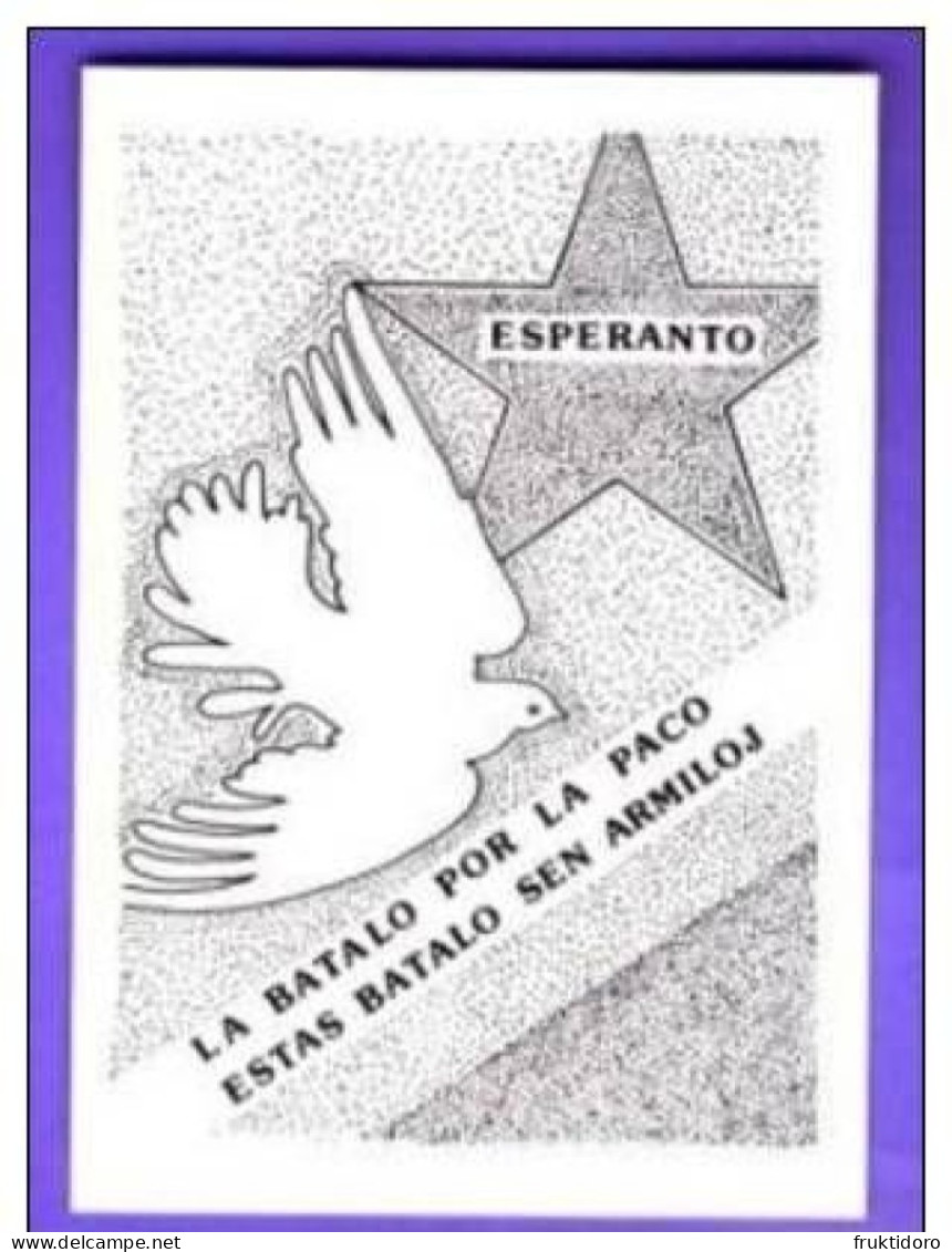 AKEO 52 Esperanto Card About Peace - Dove - Star - Paco - Esperanto