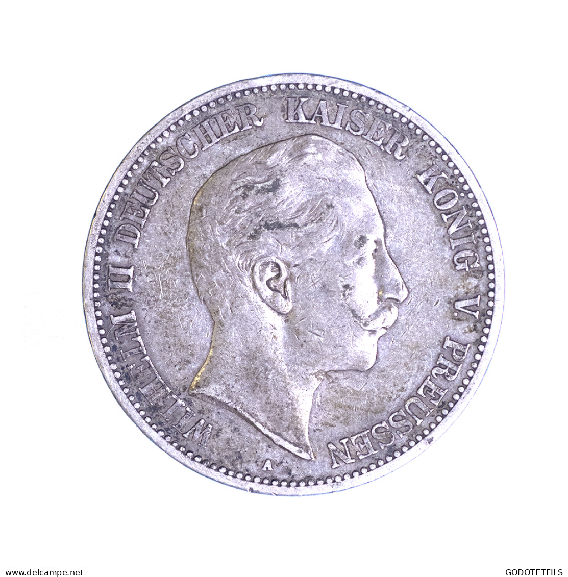Allemagne-Royaume De Prusse 5 Mark Wilhelm II 1893 Berlin - 2, 3 & 5 Mark Argento