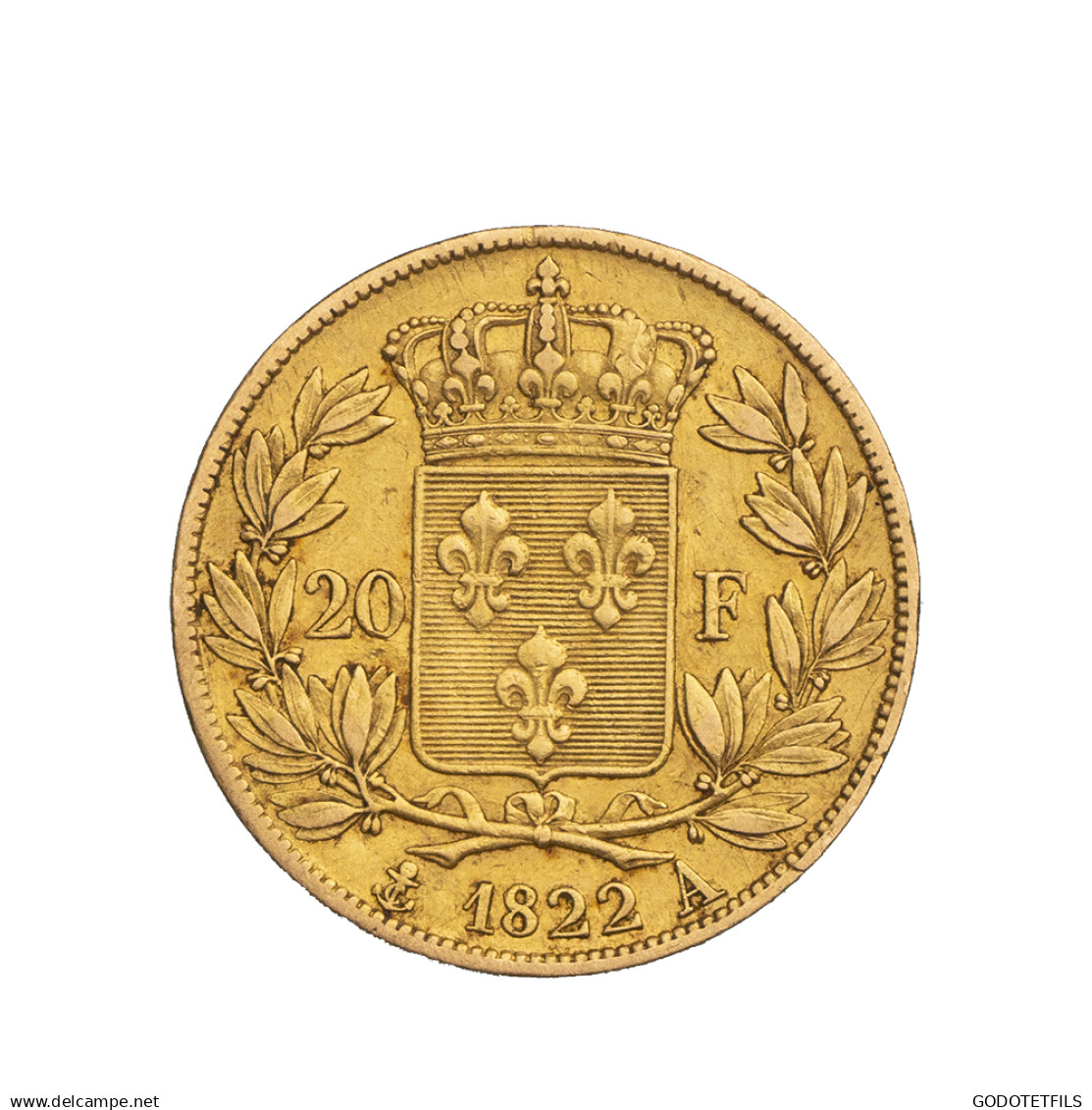 Louis XVIII-20 Francs 1822 Paris - 20 Francs (gold)