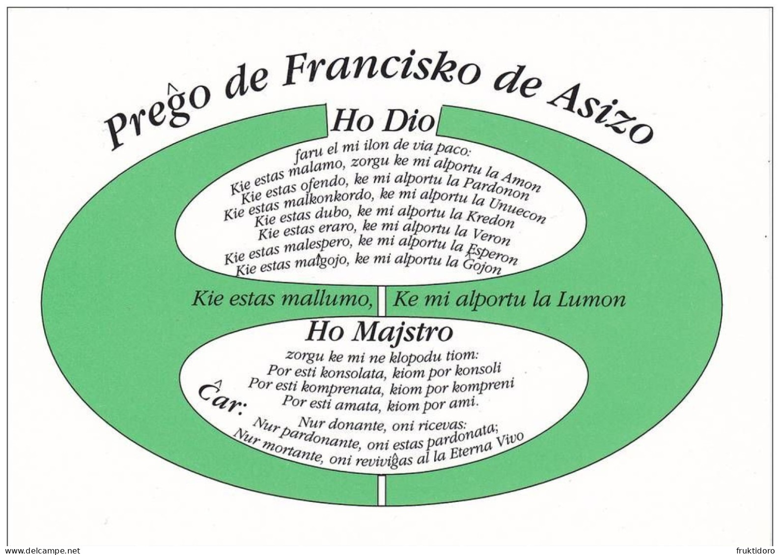 AKEO 68 Esperanto Card From Norway With The Prayer Of St Francis Of Assisi - Pregxo De Francisko El Asizo - Esperanto