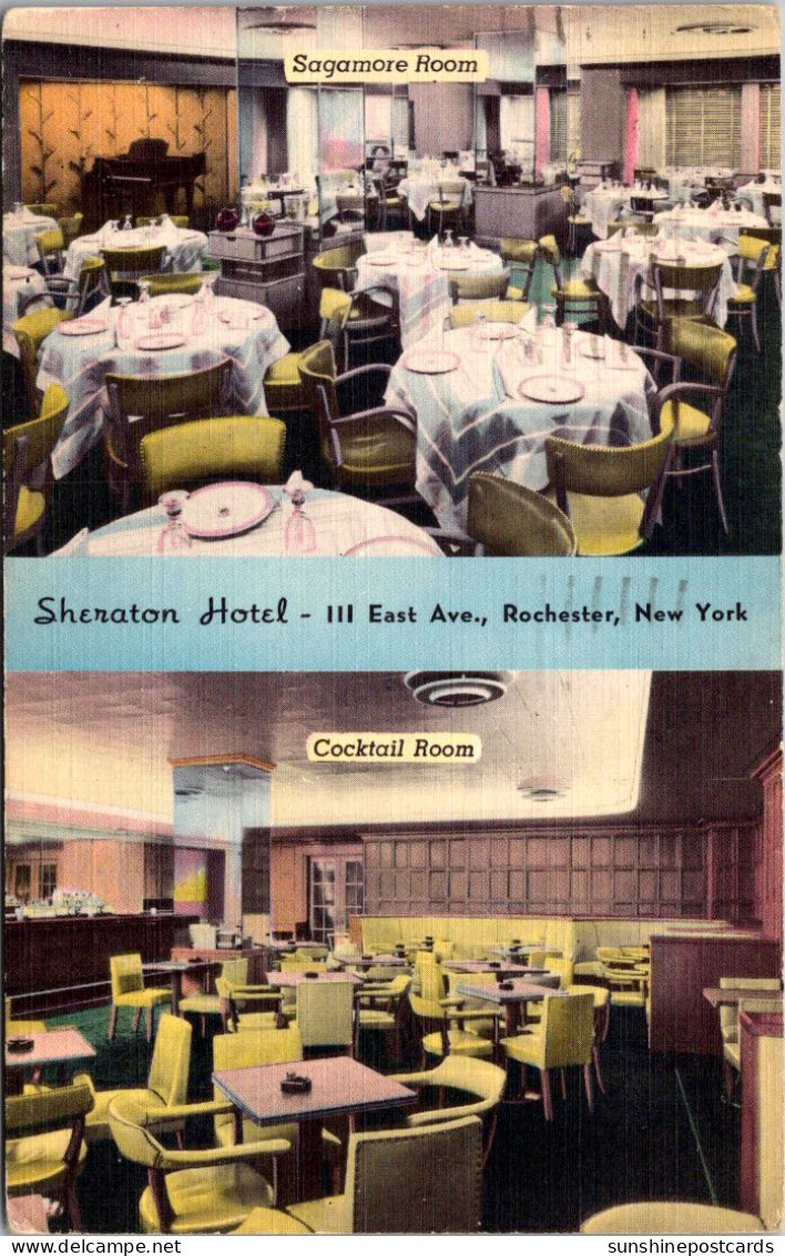 New York Rochester The Sheraton Hotel Sagamore Dining Room And Cocktail Room 1952 - Rochester