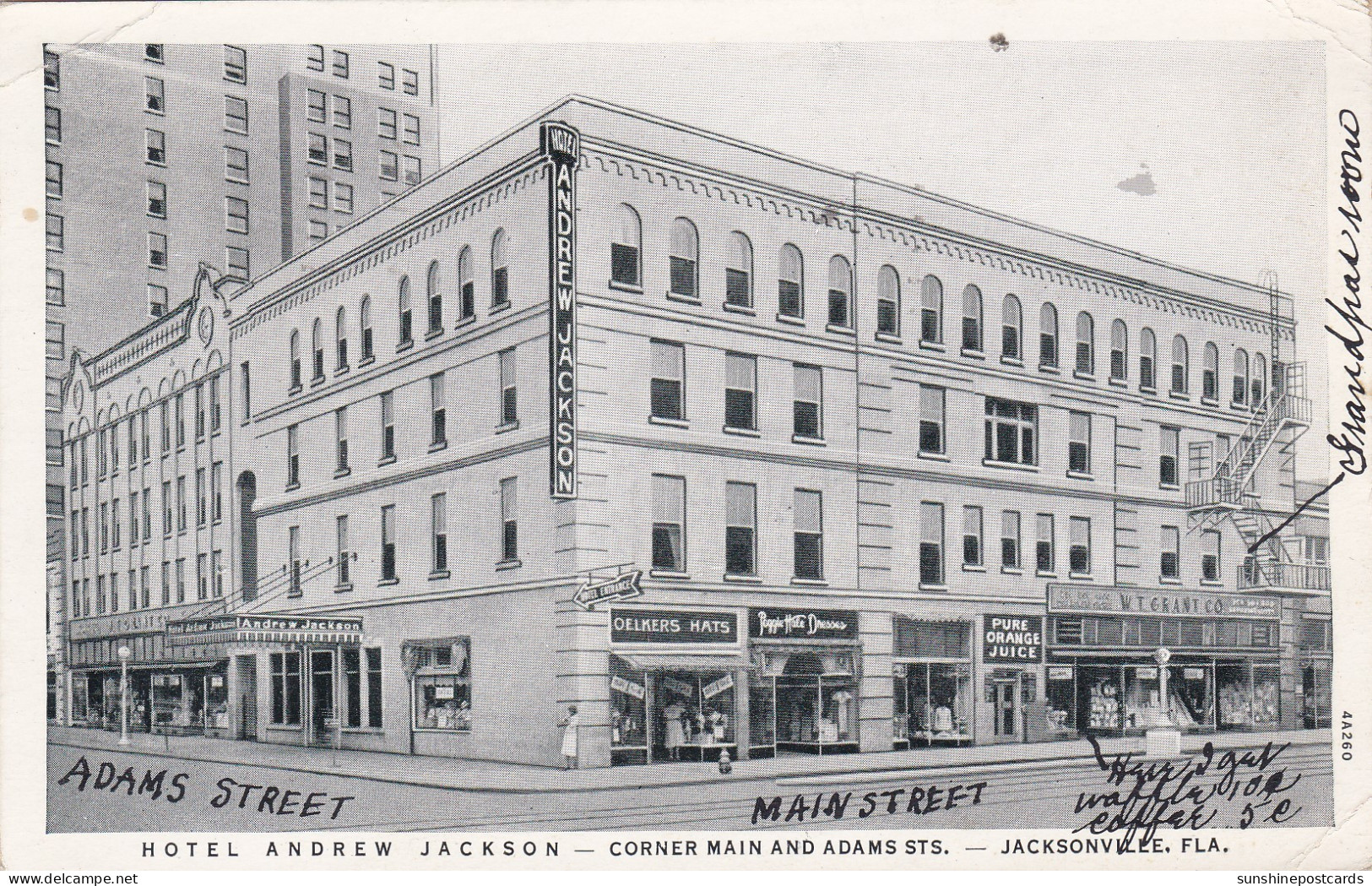 Florida Jacksonville Hotel Andrew Jackson 1940 Curteicj - Jacksonville