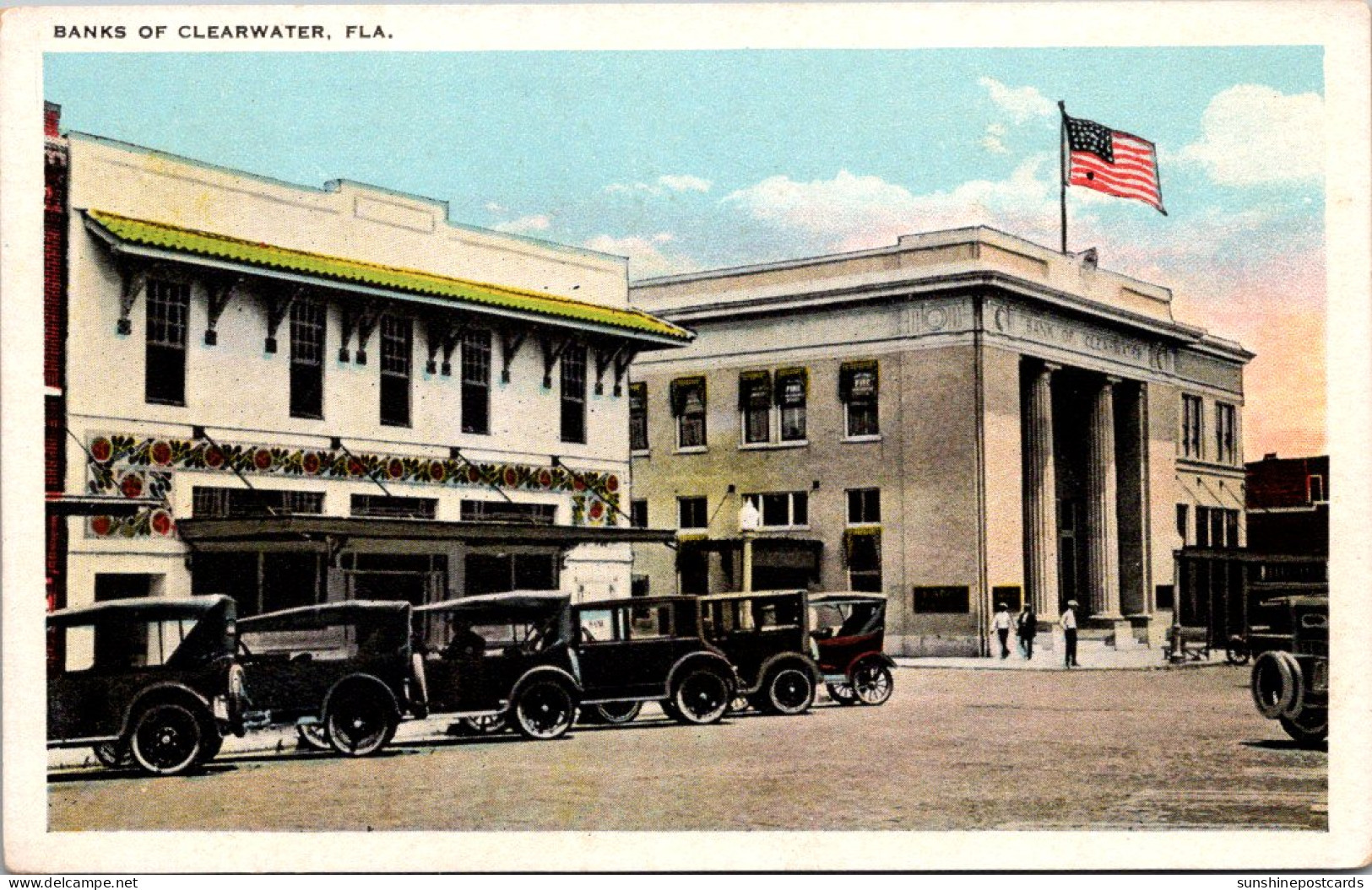 Florida Clearwater Street Scene Showing Banks Of Clearwater  - Clearwater