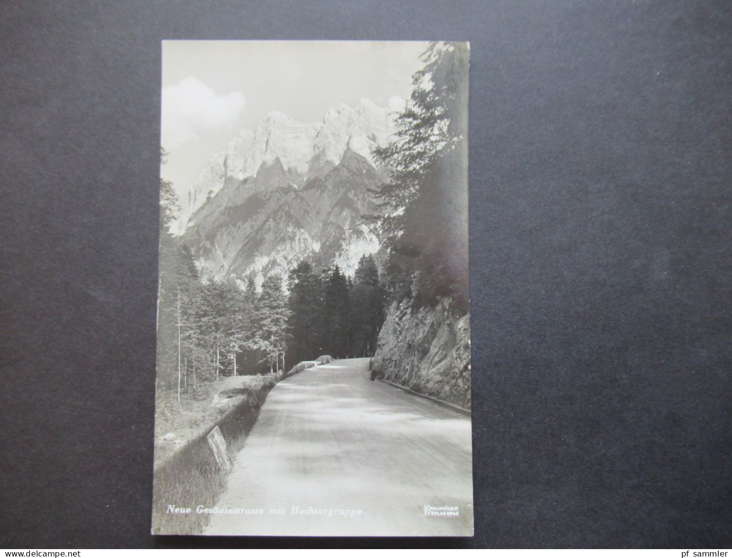 Österreich 1935 Echtfoto AK Neue Gesäusestrasse Mit Hochtorgruppe Verlag Franz Knollmüller Graz - Gesäuse