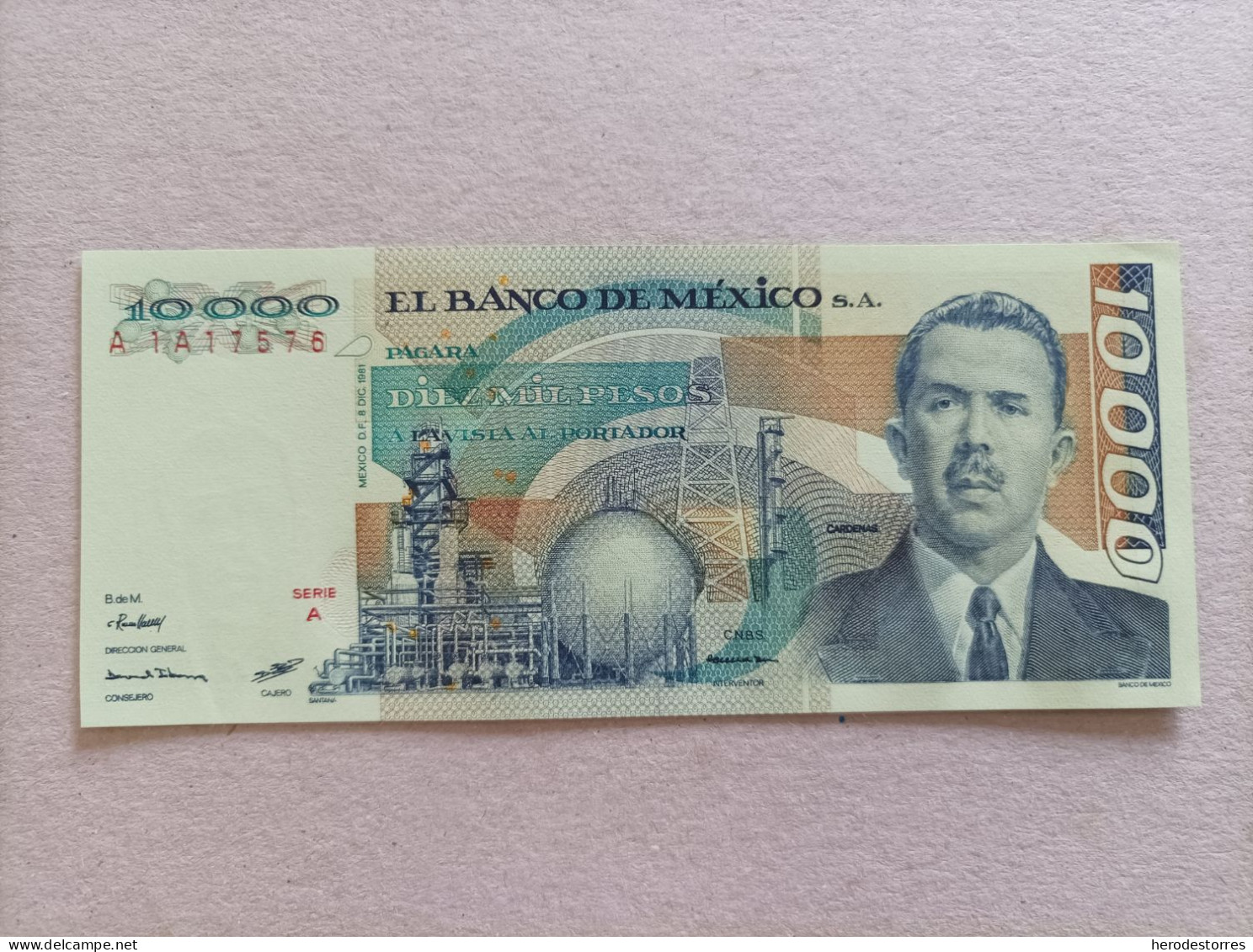 Billete De México De 10000 Pesos, Año 1981, Serie A, UNC - Mexico