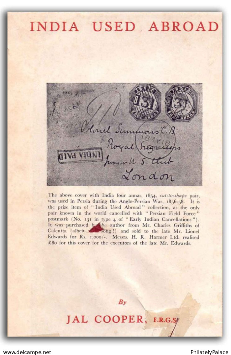 India Used Abroad By Jal Cooper - Postal History - British India (**) LITERATURE BOOK - Philately And Postal History