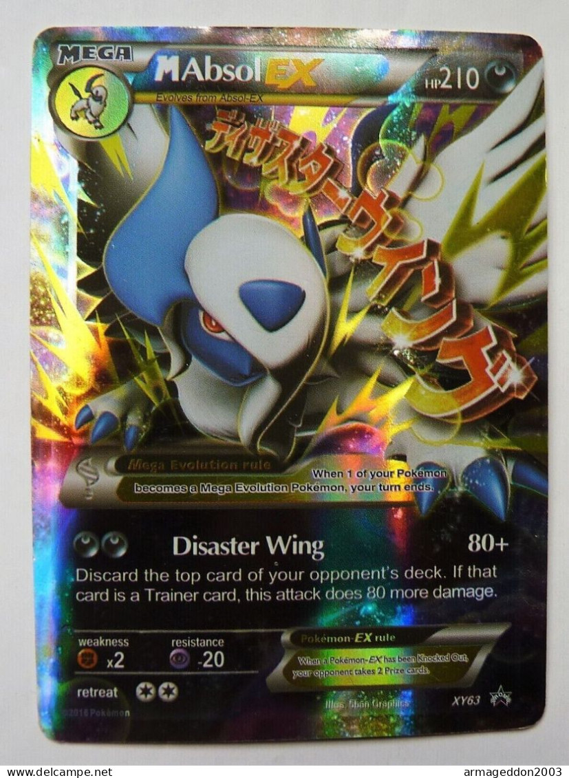 CARTE POKEMON Mega M Absol EX : XY63 RARE HOLO 2016 Anglaise - XY