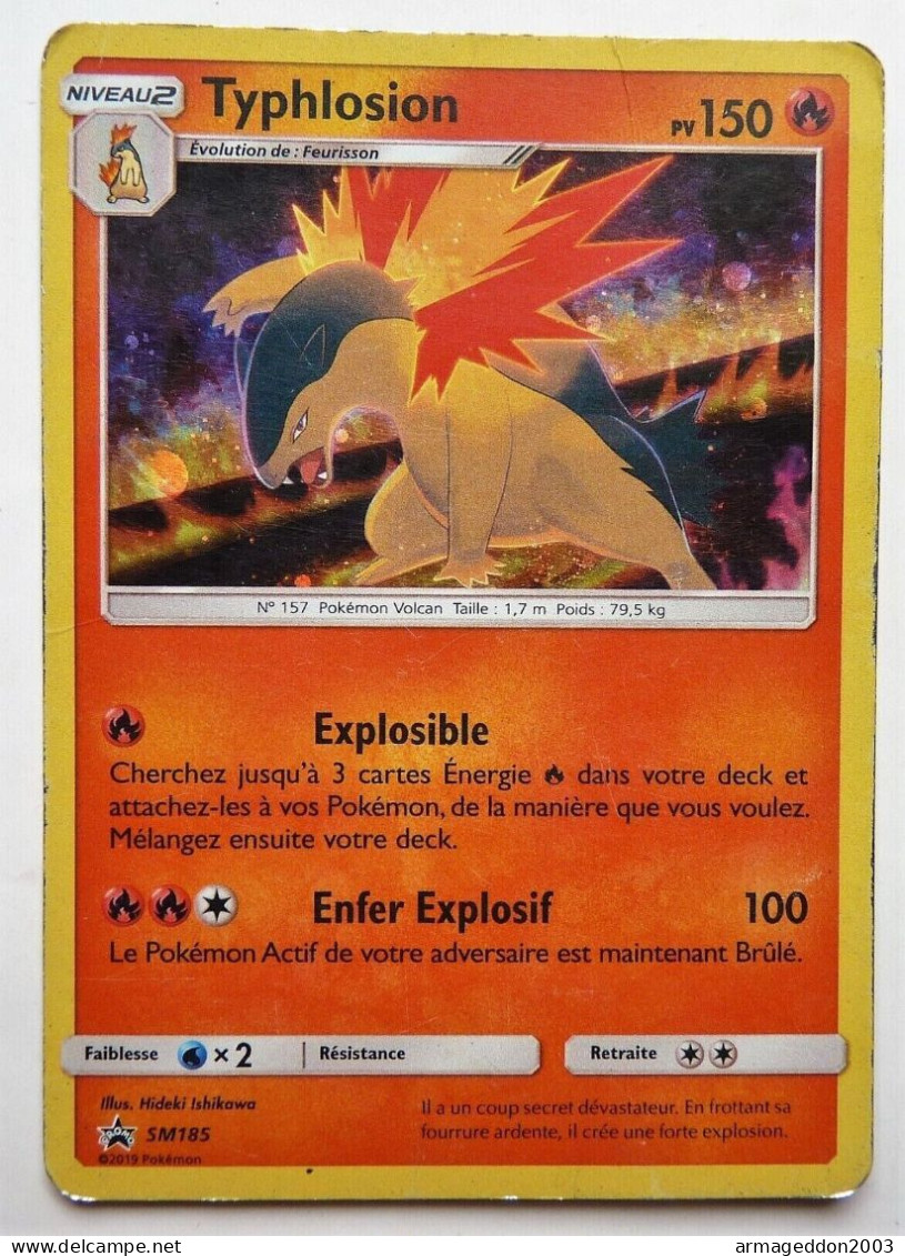 Carte Pokémon Typhlosion HOLO Promo SM185 Soleil & Lune TBE 2019 - Promos