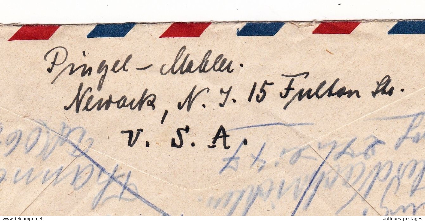 Lettre 1947 Newark New Jersey USA Pingel Mahler Luzern Ruppel Mahler Switzerland Schweiz